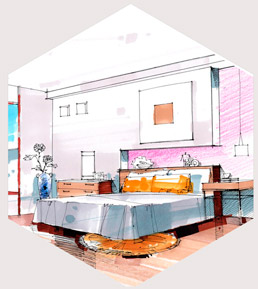 Первый этап в разработке дизайна интерьера - эскиз Разработка эскизов мебели и интерьера